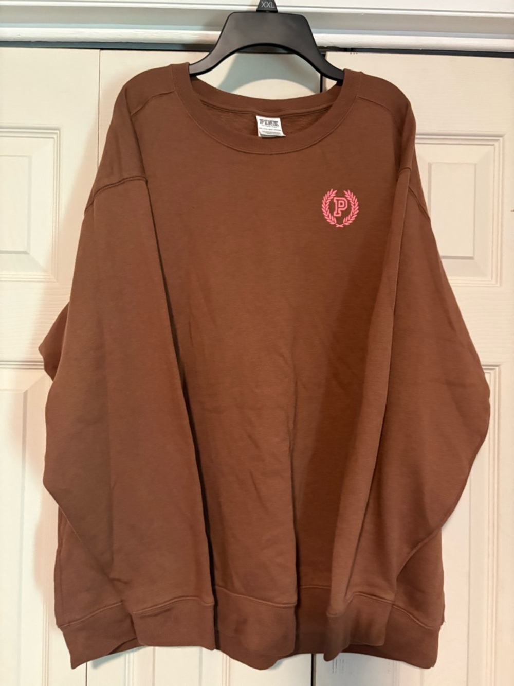 Victoria's Secret PINK Oversized Sweatshirt XXL Brown Crewneck Cozy Y2K Pullover